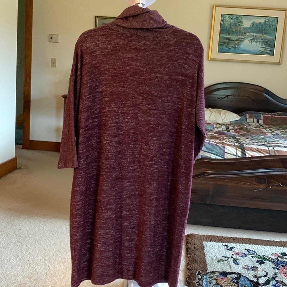 GAP Softspun Space dye Cowl Neck Dress/Tunic Size Large Petite NWOT - Picture 2 of 5